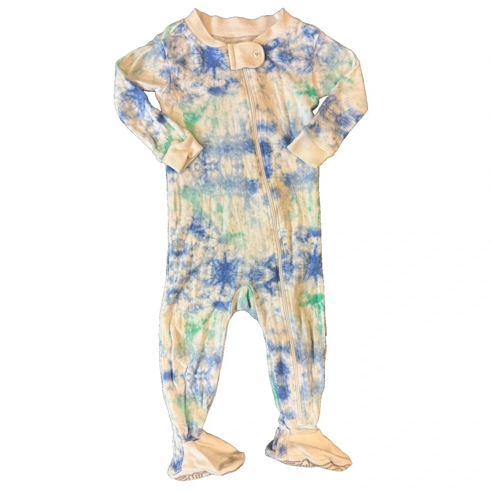Burts Bees Organic One Piece Pajamas Baby Boy 3/6 Months Footies Sleeper Clothes